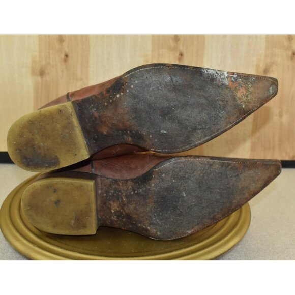 El Besserro Men's Cowboy Boots Size US 8 Mex 27 Brown Pointed Toe -Flaws- - Picture 12 of 15